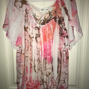 Cato’s pink and white dress shirt  size 26/28
